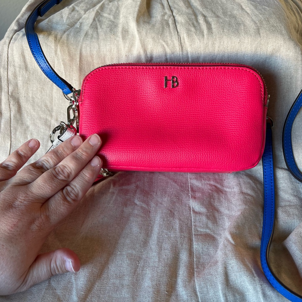 HENRI BENDEL pink crossbody/wristlet wallet bag with detachable blue strap!! - Picture 8 of 15